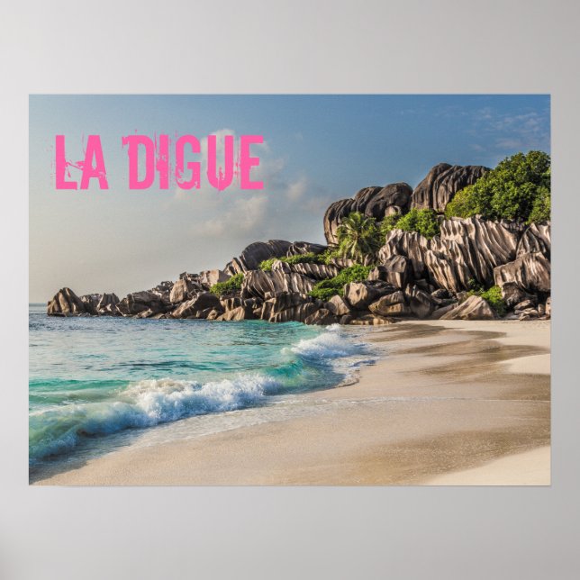 Grand Anse Seychelles La Digue Beach gift Poster (Front)