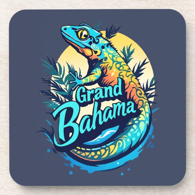Grand Bahama Caribbean Gecko Coaster (Front)