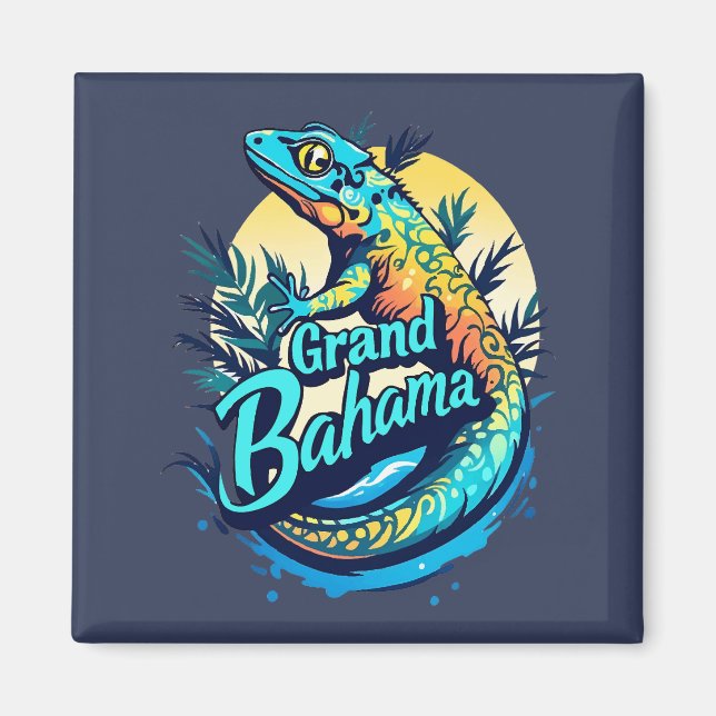 Grand Bahama Caribbean Gecko Magnet (Front)