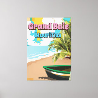 Grand Baie Mauritius vintage travel poster. Canvas Print