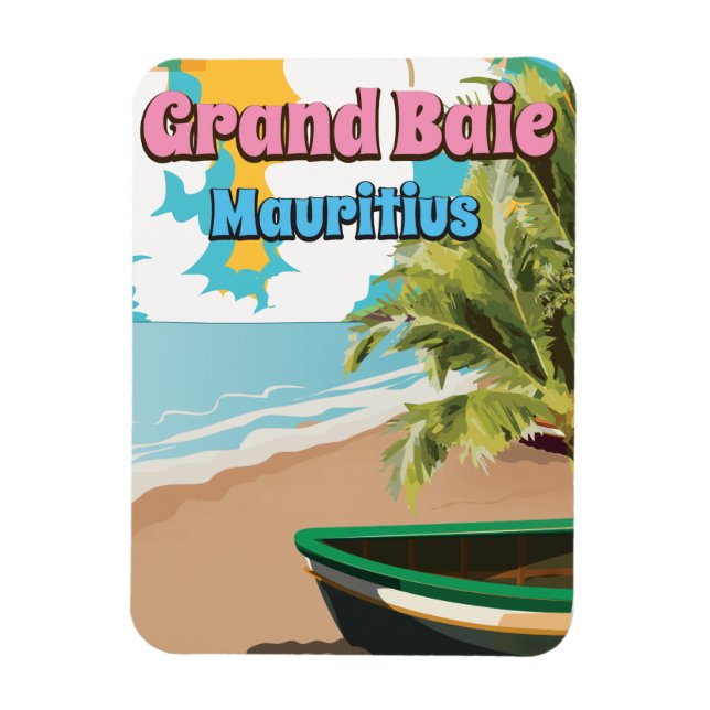 Grand Baie Mauritius vintage travel poster. Magnet (Vertical)