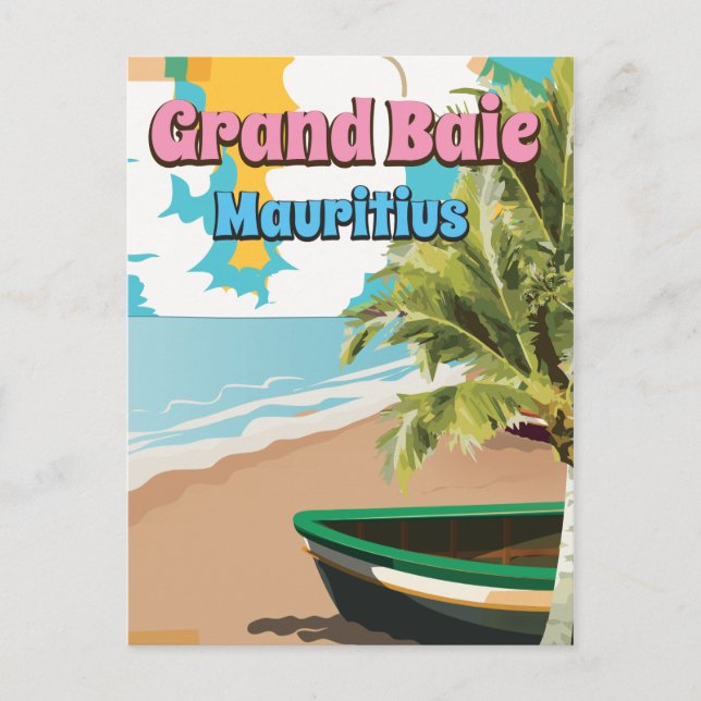 Grand Baie Mauritius vintage travel poster. Postcard (Front)