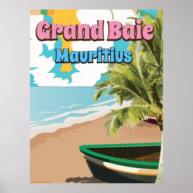 Grand Baie Mauritius vintage travel poster. Poster (Front)