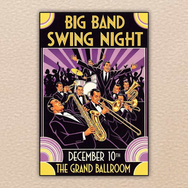 Grand Ballroom Big Band Swing Night Vintage Poster (Creator Uploaded)