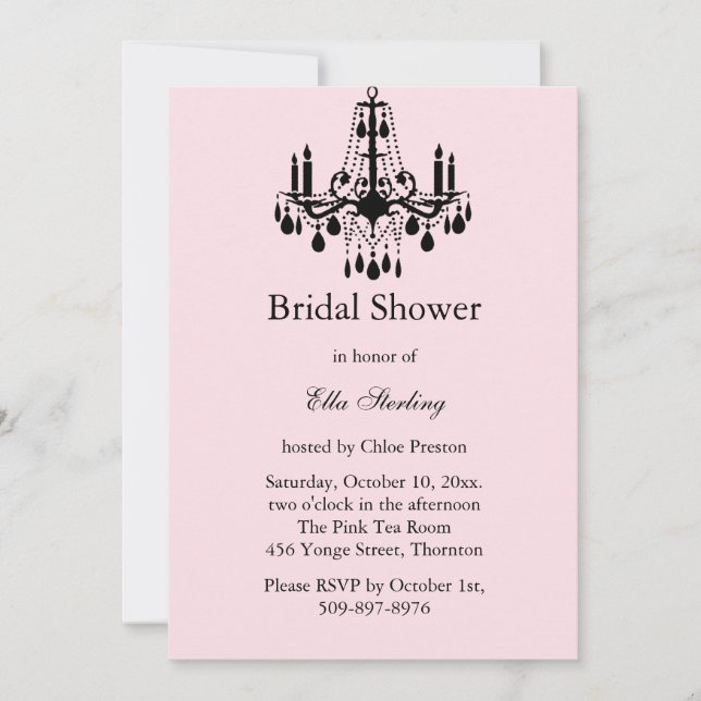Grand Ballroom Invitation Bridal Shower (pink) (Front)