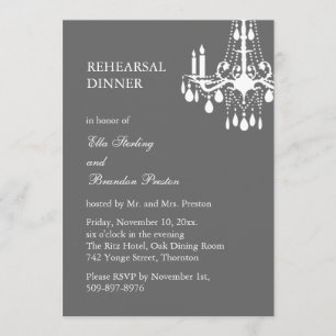 Grand Ballroom Rehearsal Dinner Invitation (grey)