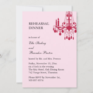 Grand Ballroom Rehearsal Dinner Invitation (red)