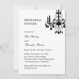Grand Ballroom Rehearsal Dinner Invitation (white)