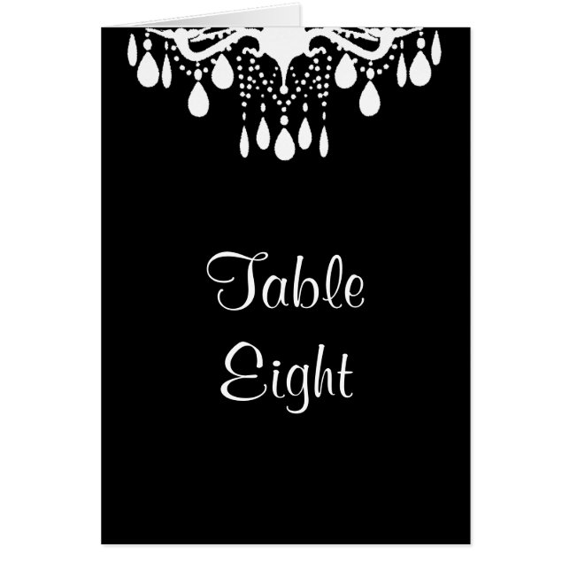Grand Ballroom Table Number Card (black) (Front)