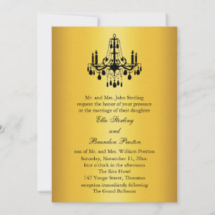 Grand Ballroom Wedding Invitation 2 (gold & black)