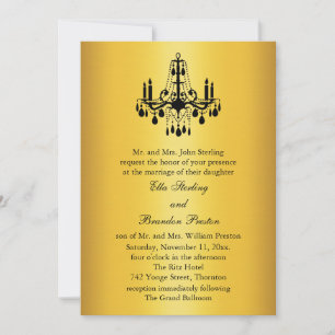 Grand Ballroom Wedding Invitation 2 (gold & black)