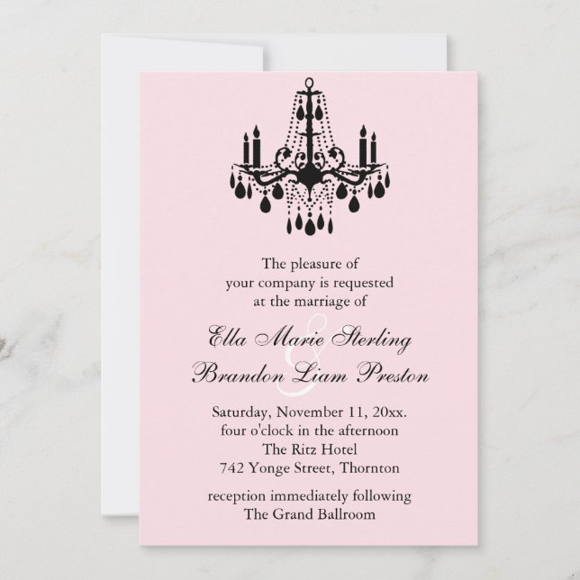 Grand Ballroom Wedding Invitation 2 (pink) (Front)