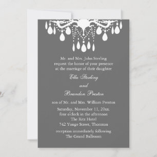 Grand Ballroom Wedding Invitation (grey)
