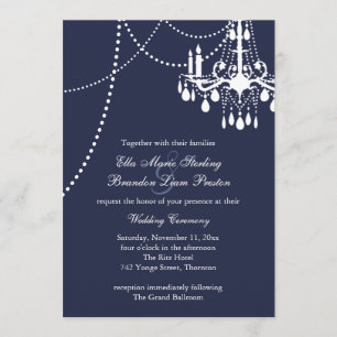 Grand Ballroom Wedding Invitation in Blue