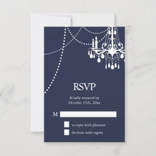 Grand Ballroom Wedding RSVP in Blue