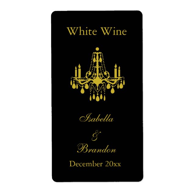 Grand Ballroom Wedding Wine Label (gold) (Front)