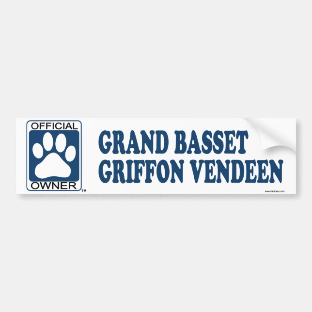 Grand Basset Griffon Vendeen Blue Bumper Sticker (Front)