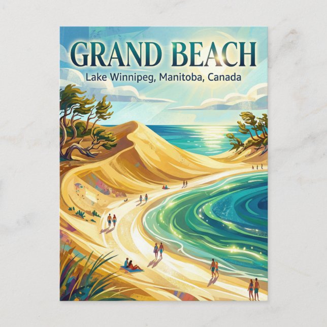 Grand Beach Canada Postcard (Front)