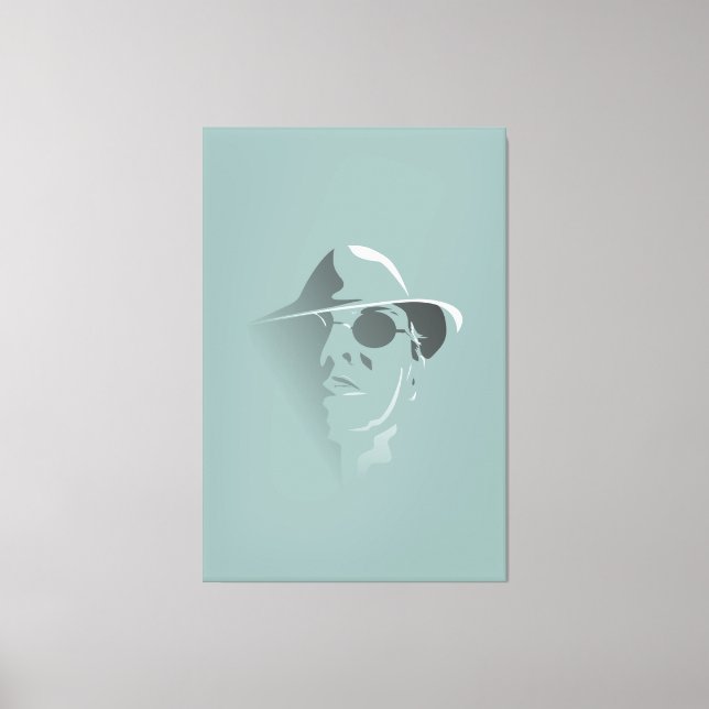 Grand Black&White Retro Face Monochrome Drawing Canvas Print (Front)