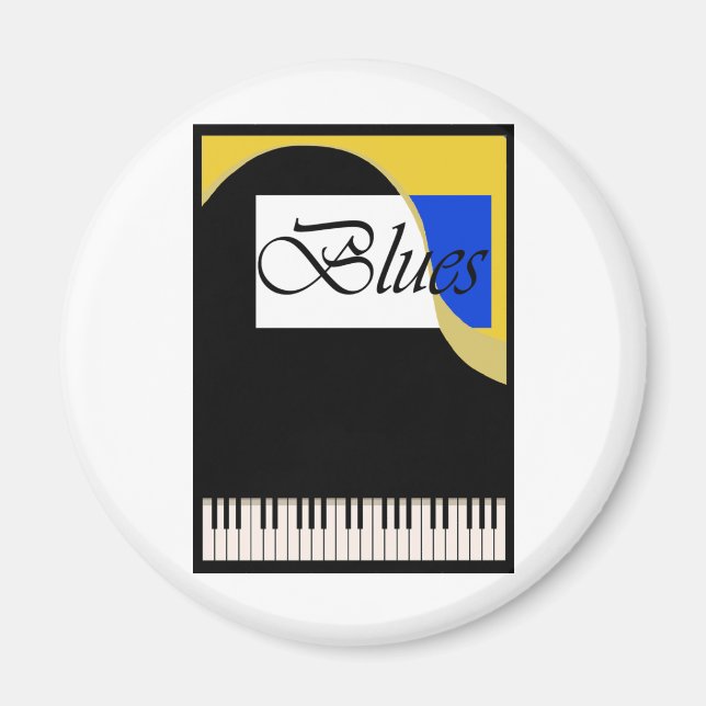 Grand Blues Piano Magnet (Front)