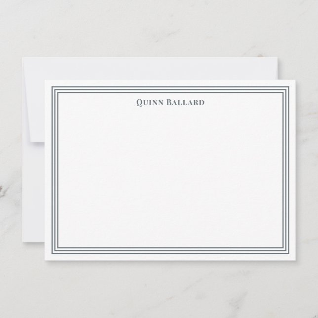 Grand Border Charcoal Grey Note Card (Front)
