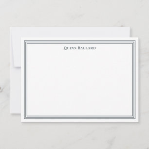Grand Border Charcoal Grey Note Card