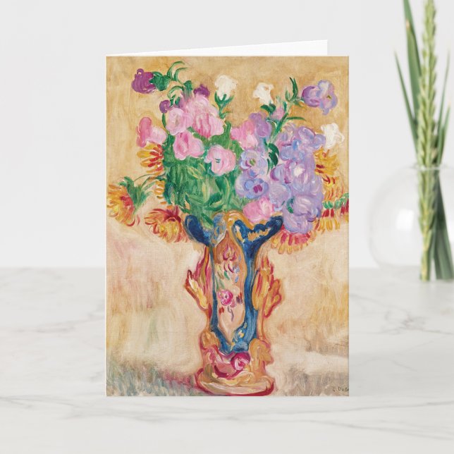 Grand Bouquet au Vase en Porcelaine | Louis Valtat Card (Front)