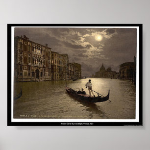 Grand Canal by moonlight, Venice, Italy Poster