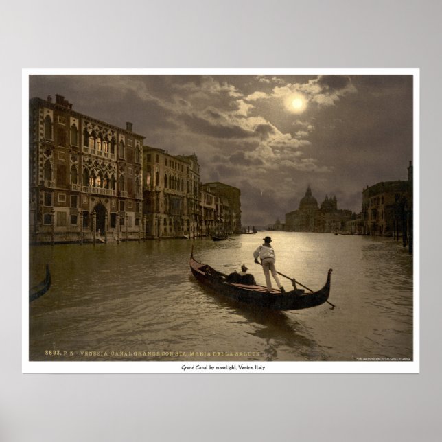 Grand Canal by moonlight, Venice, Italy Poster (Front)