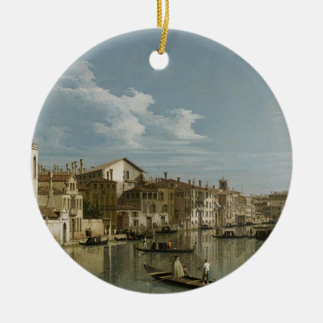 Grand Canal from Palazzo Flangini to Palazzo Bembo Ceramic Tree Decoration (Front)