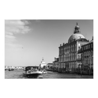 Grand Canal in Venice in Black and White Photo Print