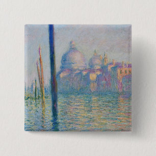Grand Canal Monet Venice Italy Classic Painting 15 Cm Square Badge