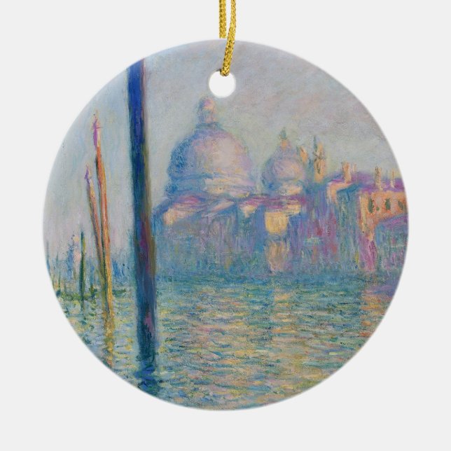 Grand Canal Monet Venice Italy Classic Painting Ceramic Tree Decoration (Front)