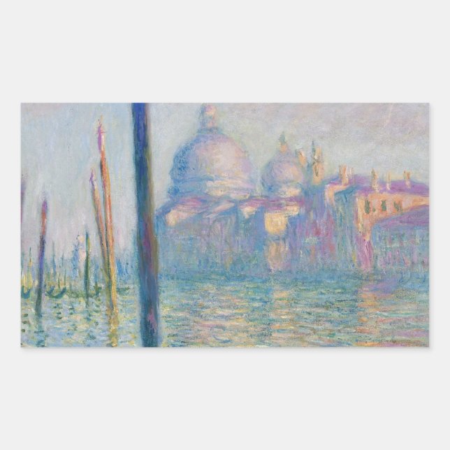 Grand Canal Monet Venice Italy Classic Painting Rectangular Sticker (Front)