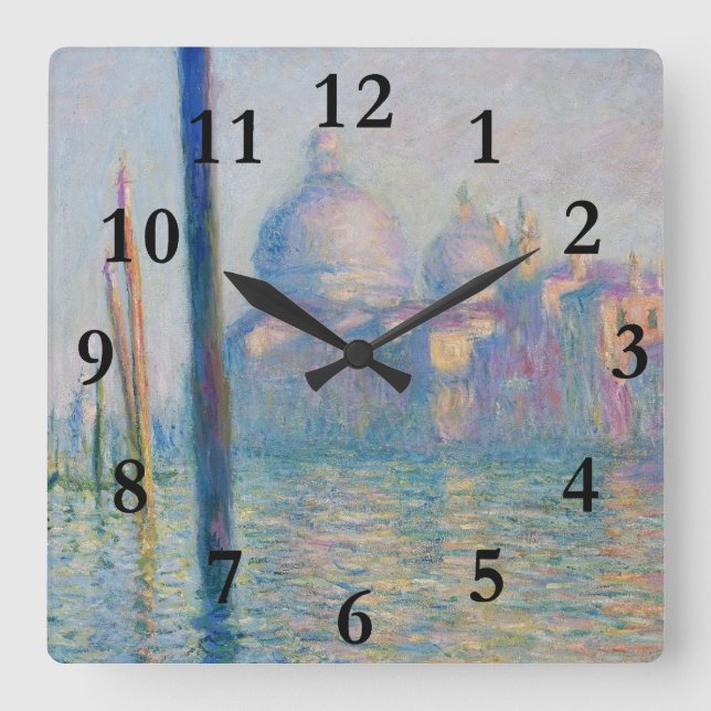 Grand Canal Monet Venice Italy Classic Painting Square Wall Clock (Front)