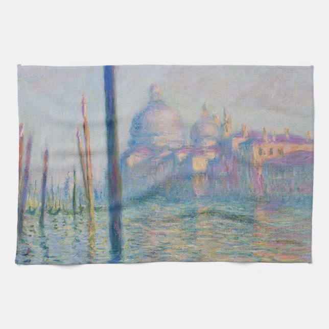 Grand Canal Monet Venice Italy Classic Painting Tea Towel (Horizontal)