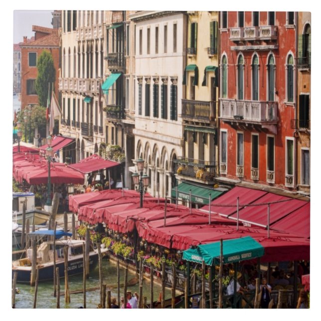 Grand Canal of Venice Italy with gondola boats Tile (Front)