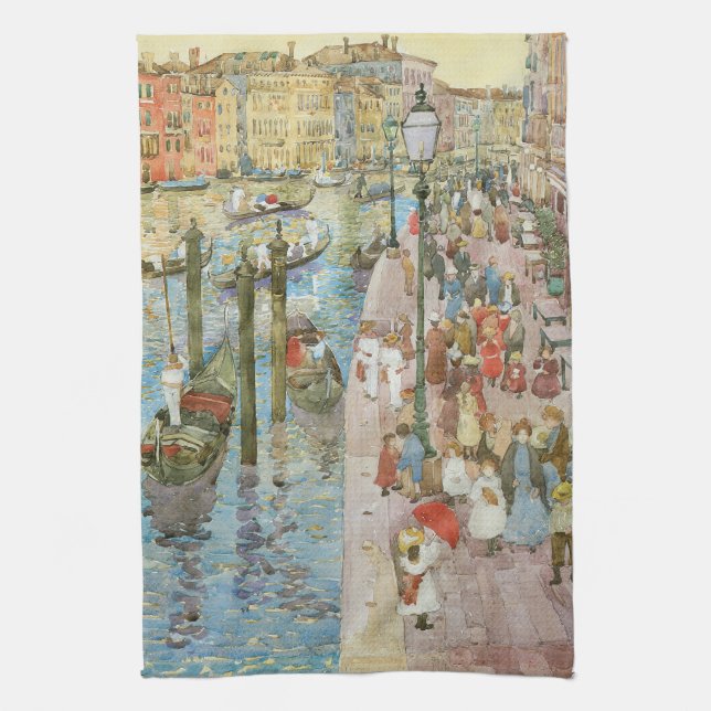 Grand Canal, Venice by Maurice Prendergast Tea Towel (Vertical)