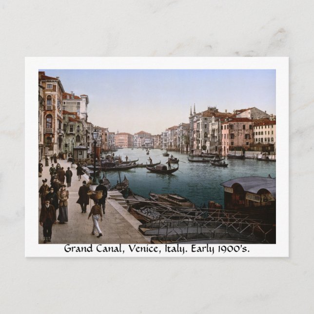Grand Canal Venice c1900, vintage Italy  Postcard (Front)
