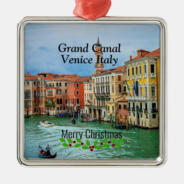 Grand Canal, Venice, Christmas Metal Tree Decoration (Front)