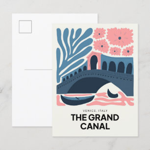 Grand Canal Venice Italy abstract travel floral Postcard
