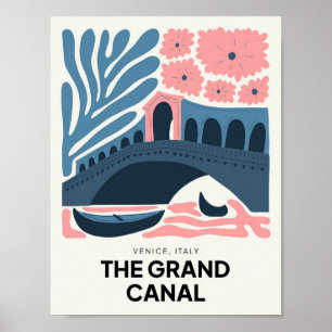 Grand Canal Venice Italy abstract travel floral Poster