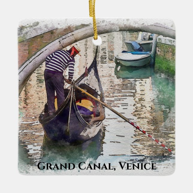 Grand Canal, Venice, Italy Design Ornament (Front)