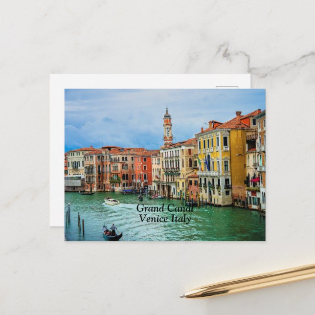 Grand Canal, Venice, Italy  Postcard (Front/Back In Situ)
