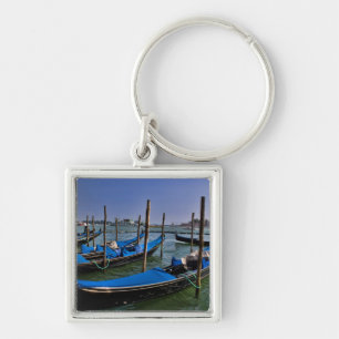 Grand Canal water with gondalo boats lined up Key Ring