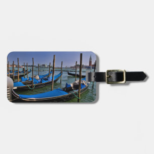 Grand Canal water with gondalo boats lined up Luggage Tag