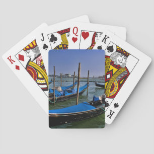 Grand Canal water with gondalo boats lined up Playing Cards