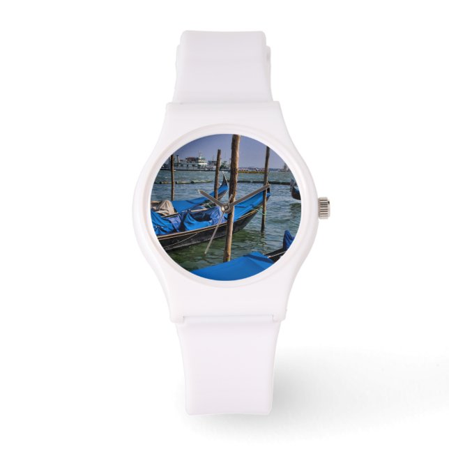Grand Canal water with gondalo boats lined up Watch (Front)