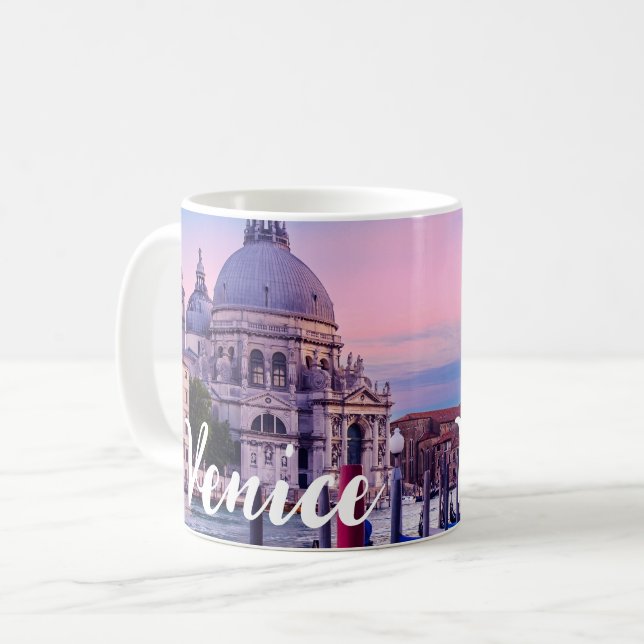 Grand Canal with gondolas and church in Venice Coffee Mug (Front Left)
