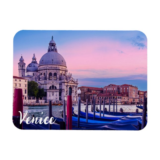 Grand Canal with gondolas and church in Venice Magnet (Horizontal)